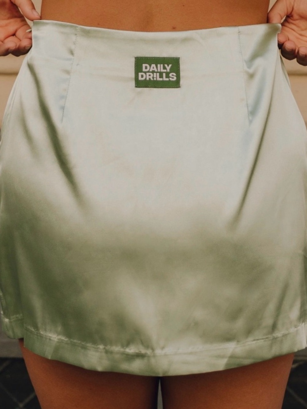 Daily Drills Satin Mini Skirt in Light Mint